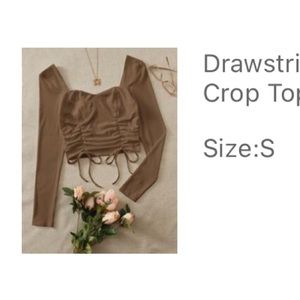 Drawstring Ruched Front Bustier Crop Top